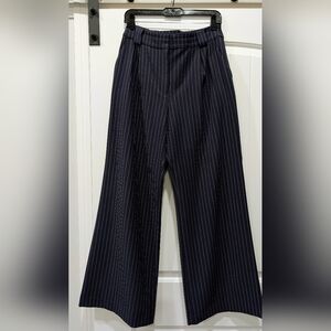 Express Women's Dark Blue Striped Dress Pants